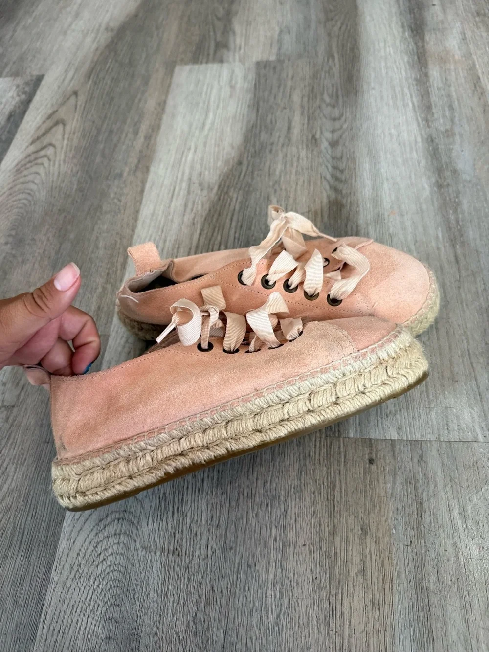 Manebi Hampton Blush Pink Espadrille Platform Sneaker